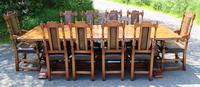 1960's Oak Dining Suite with Refectory Table & Set 10 Chairs - 8+2 Carvers (2 of 9) 1960's Oak Dining Suite with Refectory Table & Set 10 Chairs - 8+2 Carvers (2 of 9)