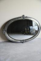 Large Oval Early 20th Century Metal Mirror (2 of 5) Large Oval Early 20th Century Metal Mirror (2 of 5)