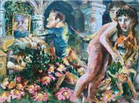 Original oil on canvas 'A reflection of life' by Basil Jonzen. Provenance. Purchased from Karin Jonzen by me in the mid 1980's. Signed and dated 67 Original oil on canvas 'A reflection of life' by Basil Jonzen. Provenance. Purchased from Karin Jonzen by me in the mid 1980's. Signed and dated 67