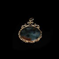 Antique Moss Agate Rolled Gold Ornate Fob Pendant (3 of 7) Antique Moss Agate Rolled Gold Ornate Fob Pendant (3 of 7)