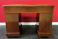 Small Antique Edwardian Leather Bound Mahogany Twin-Pedestal Writing Desk (16 of 16) Small Antique Edwardian Leather Bound Mahogany Twin-Pedestal Writing Desk (16 of 16)