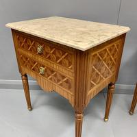 Pair of French Tulipwood Bedside Chests with Marble (5 of 10) Pair of French Tulipwood Bedside Chests with Marble (5 of 10)