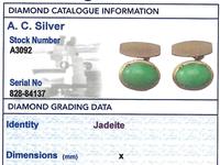 Jade / Natural Jadeite & 21ct Yellow Gold Cufflinks - Vintage c.1940 (6 of 6) Jade / Natural Jadeite & 21ct Yellow Gold Cufflinks - Vintage c.1940 (6 of 6)