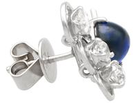 2.80ct Sapphire & 1.78ct Diamond, Platinum Earrings - Vintage c.1940 (5 of 9) 2.80ct Sapphire & 1.78ct Diamond, Platinum Earrings - Vintage c.1940 (5 of 9)