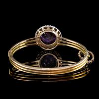 Antique Victorian Amethyst Diamond Bangle 15ct Gold c.1880 (4 of 7) Antique Victorian Amethyst Diamond Bangle 15ct Gold c.1880 (4 of 7)