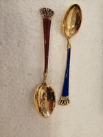 Set of Six Danish Enamel & Silver Gilt Spoons (5 of 7) Set of Six Danish Enamel & Silver Gilt Spoons (5 of 7)
