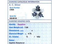 7.95ct Sapphire & 4.75ct Diamond, Platinum Pendant / Brooch - Vintage c.1960 (8 of 9) 7.95ct Sapphire & 4.75ct Diamond, Platinum Pendant / Brooch - Vintage c.1960 (8 of 9)