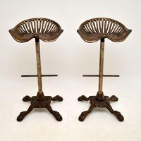 Pair of Antique Victorian Cast Iron Tractor Bar Stools (3 of 12) Pair of Antique Victorian Cast Iron Tractor Bar Stools (3 of 12)