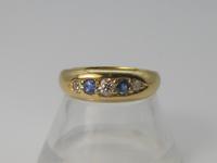 Edwardian 18ct Gold Diamond & Sapphire Ring (6 of 6) Edwardian 18ct Gold Diamond & Sapphire Ring (6 of 6)