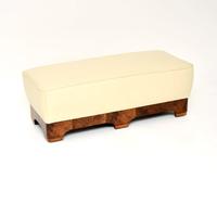 Art Deco Burr Walnut and Leather Stool (1 of 8)