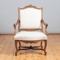 Pair of Large French Walnut & Parcel-Gilt Armchairs (8 of 10) Pair of Large French Walnut & Parcel-Gilt Armchairs (8 of 10)