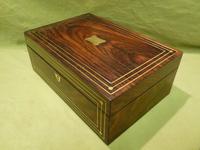 Inlaid Unisex Rosewood Jewellery Box + Tray. c1835 (3 of 12) Inlaid Unisex Rosewood Jewellery Box + Tray. c1835 (3 of 12)