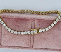 18ct YG Diamond Tennis Bracelet with Safety Clasp (3 of 6) 18ct YG Diamond Tennis Bracelet with Safety Clasp (3 of 6)