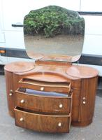 1940's Large Walnut Deco Dressing Table with Mirror by Shraeger (4 of 8) 1940's Large Walnut Deco Dressing Table with Mirror by Shraeger (4 of 8)