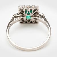 Art Deco Emerald & Diamond Cluster Engagement Ring c.1930 (2 of 7) Art Deco Emerald & Diamond Cluster Engagement Ring c.1930 (2 of 7)
