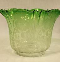Antique Victorian Green Glass Oil Lamp & Original Frilled Green Shade (12 of 13) Antique Victorian Green Glass Oil Lamp & Original Frilled Green Shade (12 of 13)