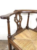 Antique 19th Century Oak Corner Chair with Rush Seat (5 of 10) Antique 19th Century Oak Corner Chair with Rush Seat (5 of 10)