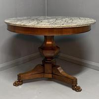 Grey Marble Top Walnut Gueridon Centre Table (3 of 5) Grey Marble Top Walnut Gueridon Centre Table (3 of 5)