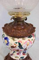 Antique Pottery Oil Lamp & Shade Globe (6 of 12) Antique Pottery Oil Lamp & Shade Globe (6 of 12)
