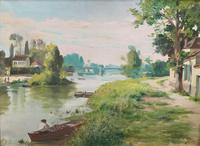 Original 1902 Antique French Riverscape Landscape Oil on Canvas Painting (7 of 13) Original 1902 Antique French Riverscape Landscape Oil on Canvas Painting (7 of 13)