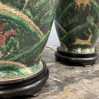 Pair of Bulbous Oriental Ceramic Lamps (6 of 7) Pair of Bulbous Oriental Ceramic Lamps (6 of 7)