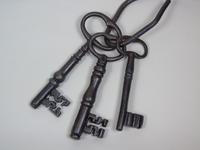 Massive Antique Iron Keys on Beaten Iron Hook (3 of 3) Massive Antique Iron Keys on Beaten Iron Hook (3 of 3)