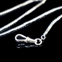 Antique Sterling Silver Enamel Niello Short Watch Chain Necklace with Dog Clip (5 of 7) Antique Sterling Silver Enamel Niello Short Watch Chain Necklace with Dog Clip (5 of 7)