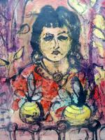 Mixed Media Girl in the Window Artist Claude Rowbothan 1955 (3 of 10) Mixed Media Girl in the Window Artist Claude Rowbothan 1955 (3 of 10)