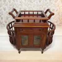 Antique Drink Cabinet / Solid Mahogany / Removable Tray c.1910