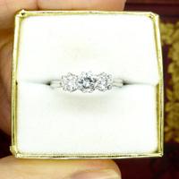 Vintage 18ct white gold transitional cut VS diamond trilogy ring 0.75ct (10 of 10) Vintage 18ct white gold transitional cut VS diamond trilogy ring 0.75ct (10 of 10)