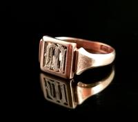 Antique 9ct Rose Gold Signet Ring, Initial M, Silver (7 of 10) Antique 9ct Rose Gold Signet Ring, Initial M, Silver (7 of 10)