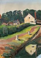 'Lapworth Canal, Warwickshire' Exceptional Vintage Oil on Canvas Painting c1960 (8 of 13) 'Lapworth Canal, Warwickshire' Exceptional Vintage Oil on Canvas Painting c1960 (8 of 13)