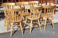 1960's Set 6 Beech Kitchen Chairs (3 of 3) 1960's Set 6 Beech Kitchen Chairs (3 of 3)