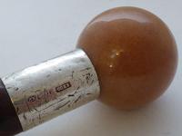 Walking Stick Cane 1901 Hallmarked Silver Pommel Blackthorn Shaft Carnelian Top (10 of 12) Walking Stick Cane 1901 Hallmarked Silver Pommel Blackthorn Shaft Carnelian Top (10 of 12)