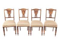 Set of 4 Edwardian Rosewood Inlaid Dining Chairs Set of 4 Edwardian Rosewood Inlaid Dining Chairs