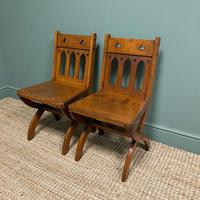 Quality Pair of Oak Hall Chairs by Shoolbred (2 of 7) Quality Pair of Oak Hall Chairs by Shoolbred (2 of 7)