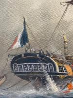 Seascape Oil Painting Naval Frigate Ships Napoleonic War Sea "Battle Trafalgar" (20 of 25) Seascape Oil Painting Naval Frigate Ships Napoleonic War Sea "Battle Trafalgar" (20 of 25)