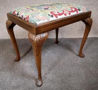 Carved Walnut Cabriole Leg Stool in the Queen Anne Style (2 of 8) Carved Walnut Cabriole Leg Stool in the Queen Anne Style (2 of 8)