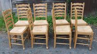 1960s Set of 8 Light Beech Ladderback Dining Chairs + Pop Out Rush Seats (2 of 3) 1960s Set of 8 Light Beech Ladderback Dining Chairs + Pop Out Rush Seats (2 of 3)