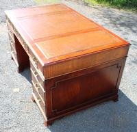 1960s Mahogany Pedestal Desk with Tan Leather on Top (3 of 3) 1960s Mahogany Pedestal Desk with Tan Leather on Top (3 of 3)