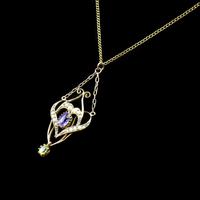 Antique Amethyst Peridot and Pearl Lavalier 9ct 9K Gold Pendant and Chain Necklace (3 of 10) Antique Amethyst Peridot and Pearl Lavalier 9ct 9K Gold Pendant and Chain Necklace (3 of 10)