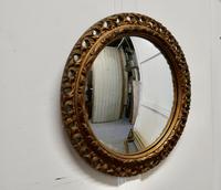 Carved Wood Convex Gilt Wall Mirror (3 of 4) Carved Wood Convex Gilt Wall Mirror (3 of 4)