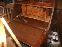 Oak Lead Glazed Bureau Bookcase (3 of 4) Oak Lead Glazed Bureau Bookcase (3 of 4)