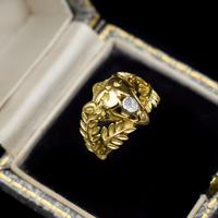 Antique Diamond Lions Head and Laurel Leaf 18ct 18K Yellow Gold Ring (9 of 9) Antique Diamond Lions Head and Laurel Leaf 18ct 18K Yellow Gold Ring (9 of 9)