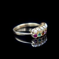 Antique REGARD and Pearl Acrostic Multi Gemstone 9ct Gold Ring Band (9 of 10) Antique REGARD and Pearl Acrostic Multi Gemstone 9ct Gold Ring Band (9 of 10)