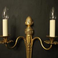 French Set of 3 Twin Arm Gilded Antique Wall Lights (3 of 10) French Set of 3 Twin Arm Gilded Antique Wall Lights (3 of 10)