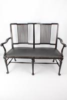 Victorian Arts & Crafts Ebonised Salon Sofa / Settee