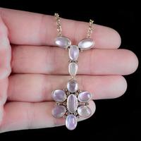 Antique Victorian Moonstone Lavaliere Pendant Necklace Silver 18ct Gold Gilt c.1880 (2 of 6) Antique Victorian Moonstone Lavaliere Pendant Necklace Silver 18ct Gold Gilt c.1880 (2 of 6)