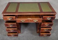 Reproduction Carved Mahogany Kneehole Pedestal Desk (2 of 11) Reproduction Carved Mahogany Kneehole Pedestal Desk (2 of 11)