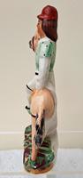 Pair of Antique English Victorian Staffordshire Pottery Figures of Mounted Jockeys ~ H 3312 / H 3313 (8 of 12) Pair of Antique English Victorian Staffordshire Pottery Figures of Mounted Jockeys ~ H 3312 / H 3313 (8 of 12)
